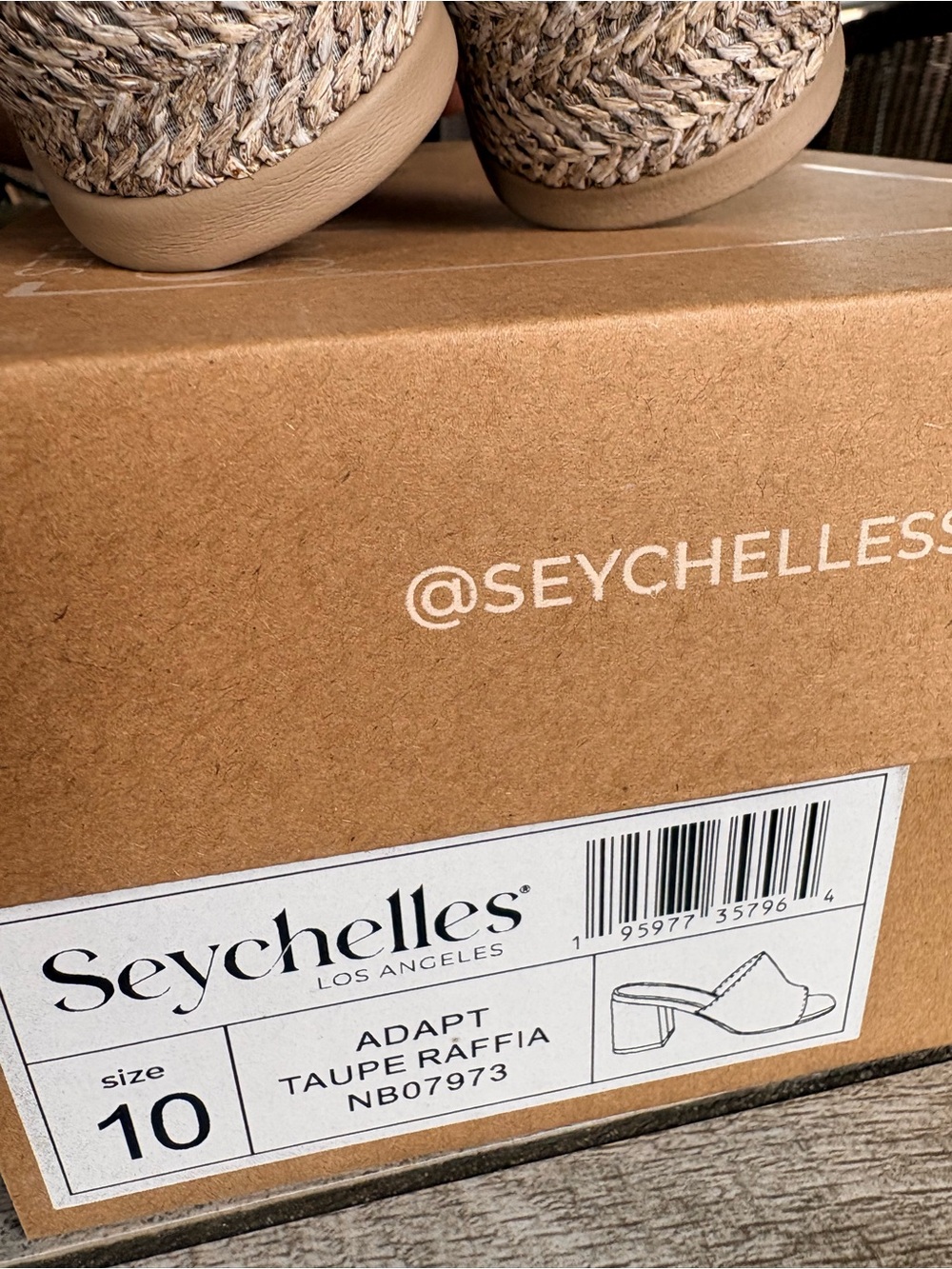 Seychelles Taupe Raffia Slide Mule